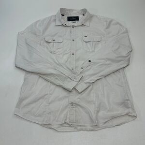 Buffalo David Bitton Men's White Long Sleeve Shirt Slim Fit, Size 2XL